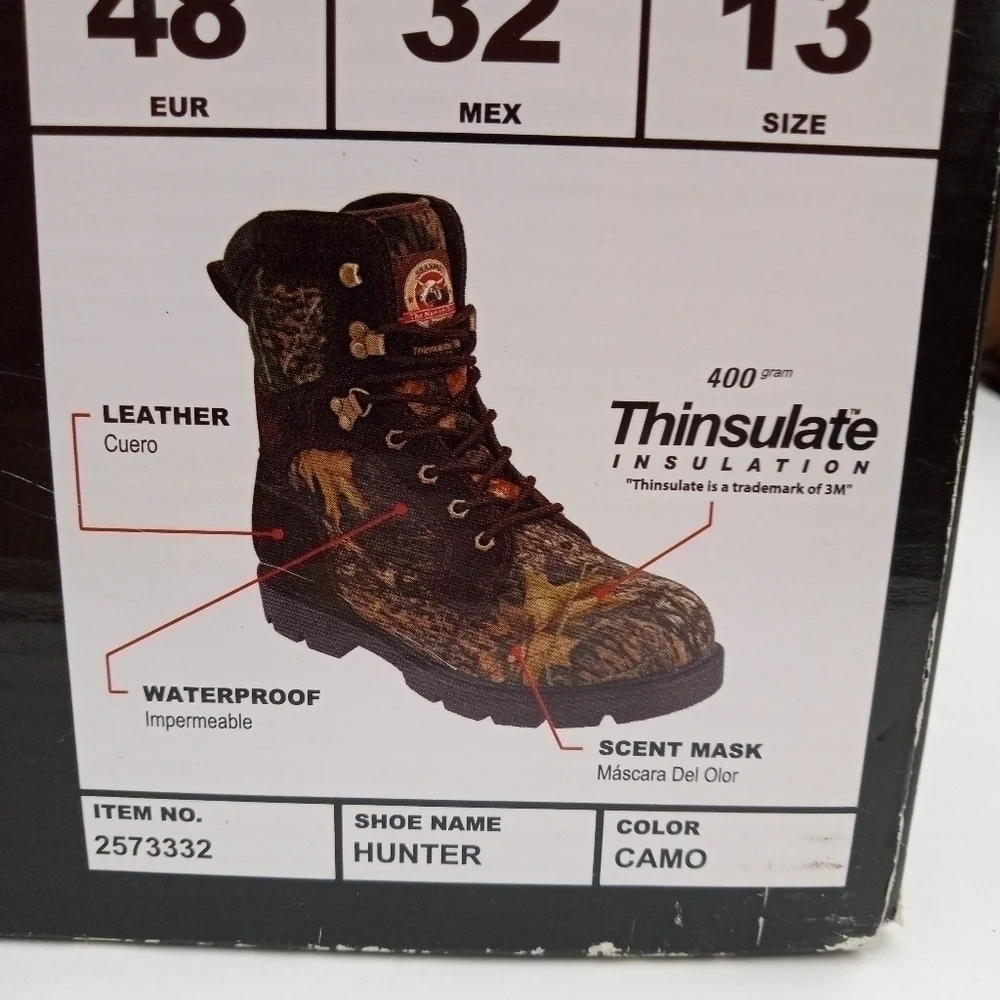 Brahma Camo Hunter/Men's Boots/ Waterproof/Never Worn/Open Box/sz 13 New w/Tags